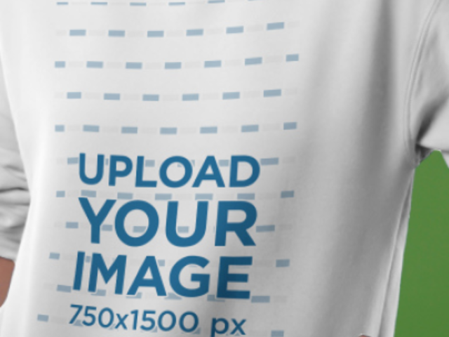 Video of a Woman Pointing at Her Sweatshirt in a Studio 4540v