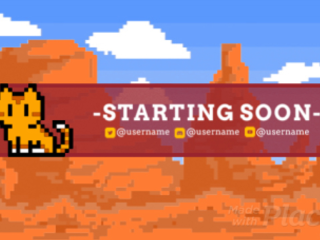  Twitch Screen Video Maker Featuring Pixel-Art Graphics and a Cat Clipart 4650