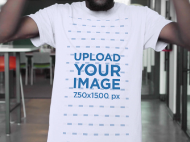 T-Shirt Video Featuring an Excited Man with Short Hair 4813v