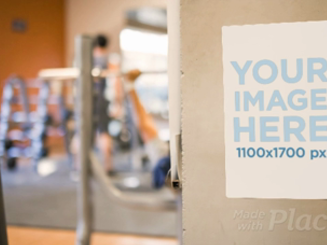 Video of a Poster Glued to a Concrete Wall at a Gym a13978