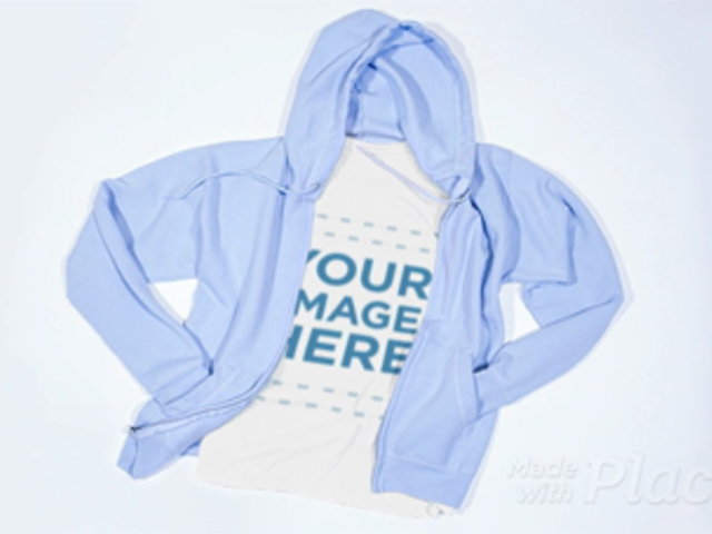 Stop Motion of a Round Neck Tee With a Hoodie Moving On It a13269