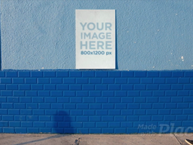 Stop Motion of a Poster Hanging on a Wall While a Man Walks By a13657