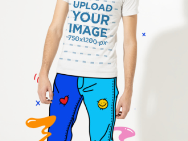 T-Shirt Video of a Young Man Featuring Fun Cartoonish Graphics 5157v