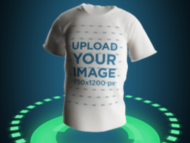 Spinning 3D T-Shirt Video Featuring Animated Futuristic Graphics 5209v