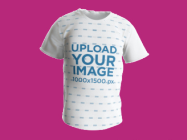 Video Featuring a 3D Render of a Sublimated T-Shirt in Front of a Pink Backdrop 5304v