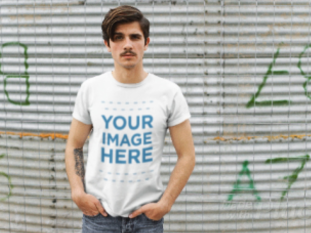 Young Hipster Man Wearing a T-Shirt Stop Motion Moving From Side to Side a13527