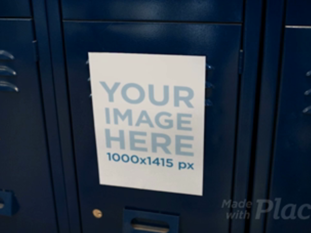 Video of a Flyer Glued to Blue Lockers a13977