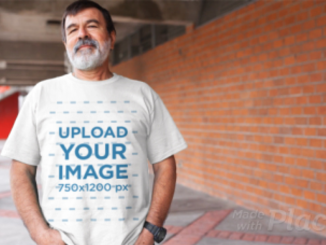 Video of an Elder Man with a Beard Wearing a Round Neck T-Shirt a12765