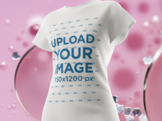Video Featuring a 3D Render of a T-Shirt Against a Pink Animated Background 5359v