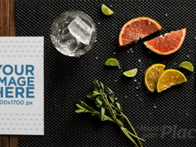 Stop Motion of a Flyer Lying on a Table While Fruits and Ice are Dancing a13724