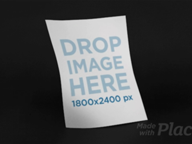 Floating Flyer Over Black Background Stop Motion Mockup a13634b