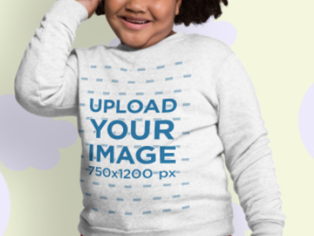 Heather Sweatshirt Video Featuring a Smiling Girl Surrounded by Animated Clouds 5190v