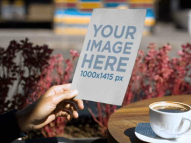 Flyer Being Held by a Girl While Having a Coffee Video a13946