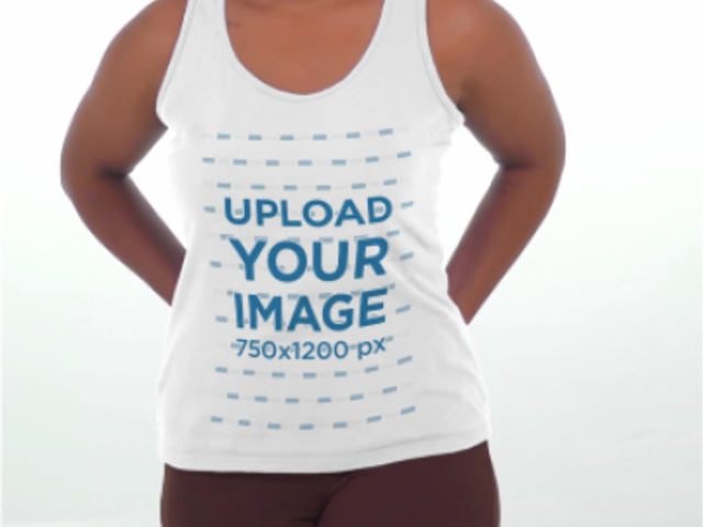 Tank Top Video Featuring a Woman With an Afro Hairstyle Posing at a Studio  5659v