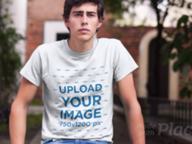T-Shirt Mockup Video of a Trendy Young Man Sitting in a Park a12135-121916b
