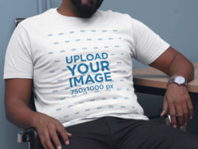 Video of a Man with Glasses Wearing a Rounded-Neck T-Shirt 5666v