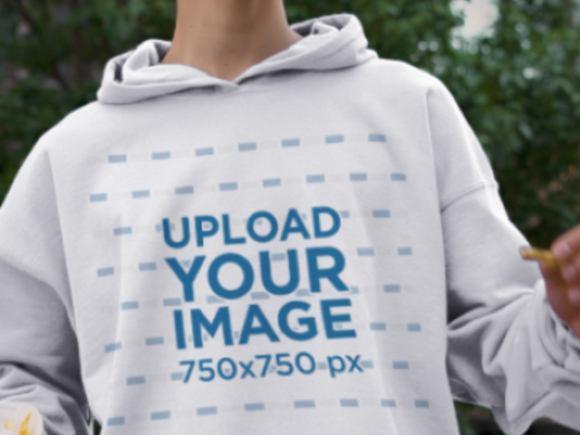 Pullover Hoodie Video Featuring a Man Eating French Fries 5782v