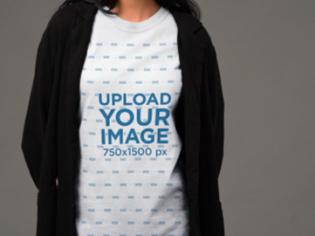 Round-Neck T-Shirt Video Featuring a Serious Woman With a Hat 5807v