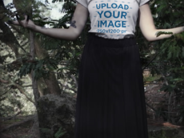 Bella Canvas T-Shirt Video Featuring a Serious Woman and a Wicca Theme 5938v