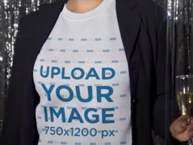 Sweatshirt Video Featuring a Cheerful Woman Celebrating New Year's Eve 6110v