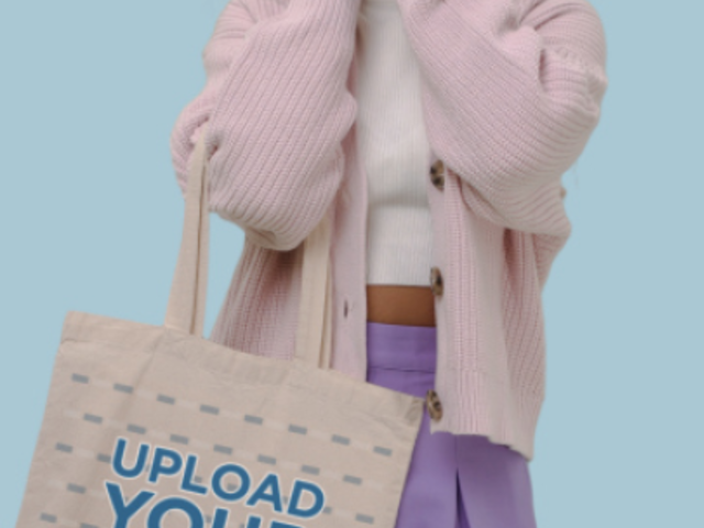 Tote Bag Video Featuring a Woman in a Kawaii-Inspired Outfit 6192v