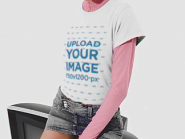 T-Shirt Video Featuring a Woman Using a Y2K-Themed Camera 6306v