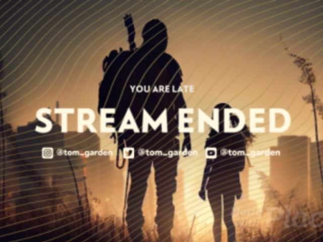 Twitch Screen Video Creator Featuring a The Last of Us-Inspired Background with a Stream-Ended Message 2661a 6390