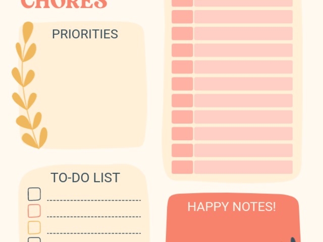Placeit - Planner Template for Daily Chores Featuring a Cute Flower Graphic