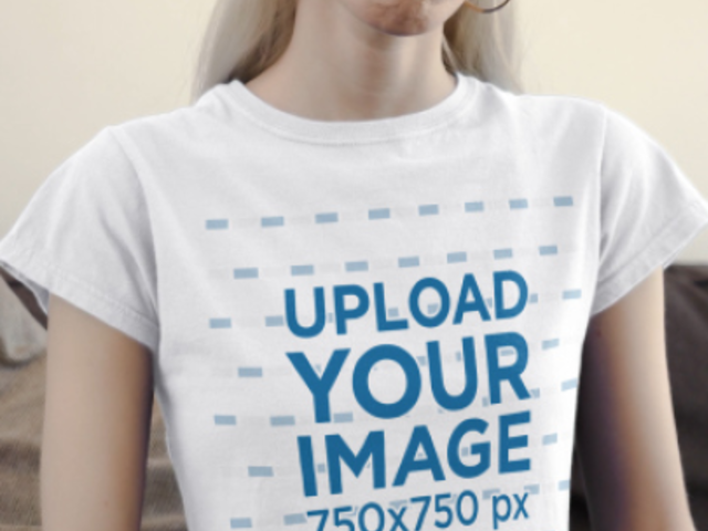 Crop Top Video Featuring a Serious Woman Sitting on a Couch 6580v