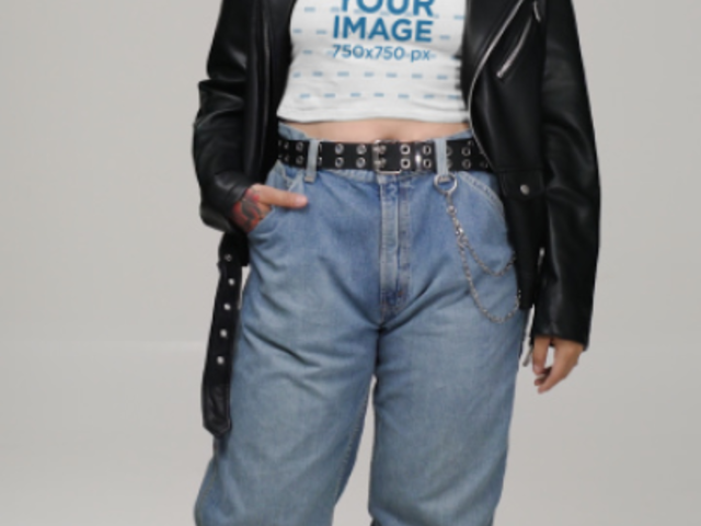 Crop Top Video Featuring a Tattooed Woman With a Rock-Punk Outfit 6579v