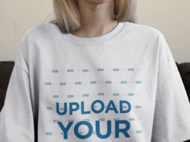 Round-Neck T-Shirt Video of a Serious Woman Posing in a Living Room 6592v