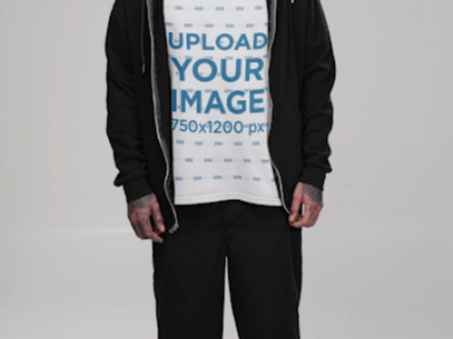 T-Shirt and Sweatshirt Video of a Gothic Man Posing for a TikTok 6598v