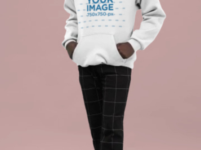 Gildan Hoodie Video Featuring a Smiling Bearded Man Posing in a Studio 6961v