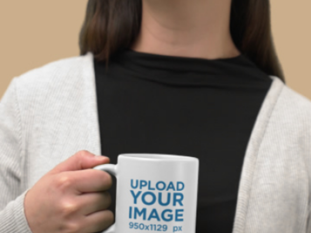 Video of a Serious Woman Holding a Coffee Mug 6964v