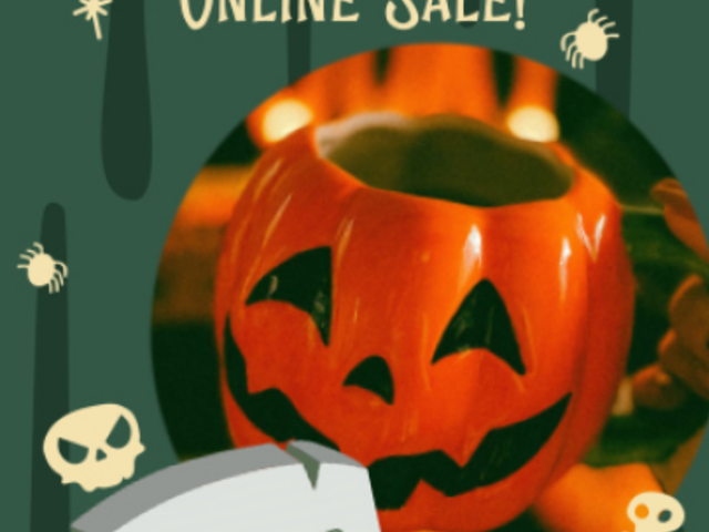 Instagram Story Video Template with Animated Skulls for an Online Halloween Sale 7046