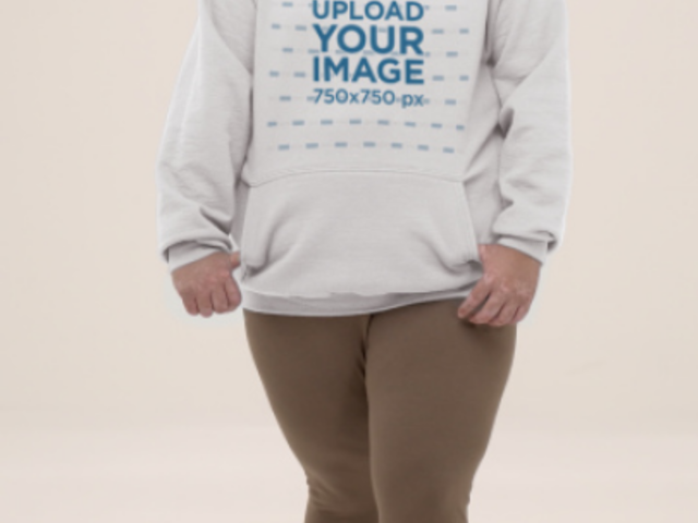 Gildan Pullover Hoodie Video Featuring a Woman Posing With a Joyful Look 7139