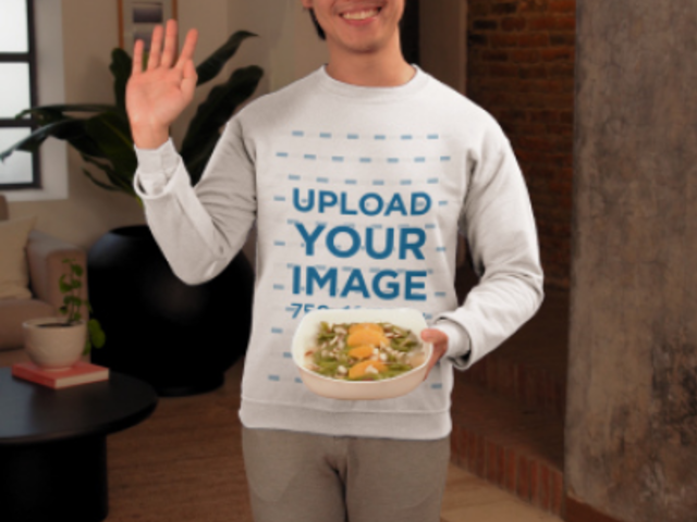 Gildan Sweatshirt and Yazbek T-Shirt Video of Two Happy Men and Two Women in a Friendsgiving Dinner 7224v