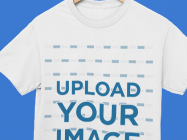 Video of a Gildan T-Shirt Placed on a Wooden Hanger 7266v