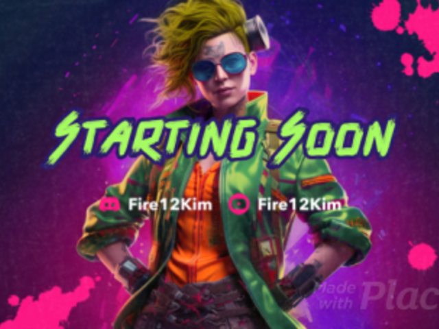 Starting Soon Twitch Screen Video Template with a Female Character Inspired by Free Fire 4648c 7332