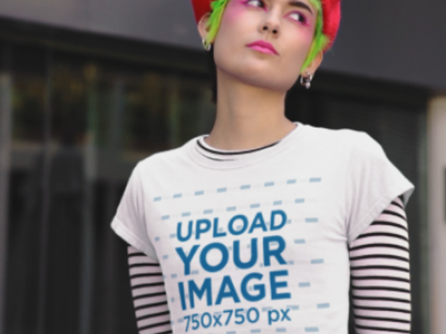 Video of a Woman with Green Hair Wearing a Crop Top with Harajuku-Inspired Garments 7468v