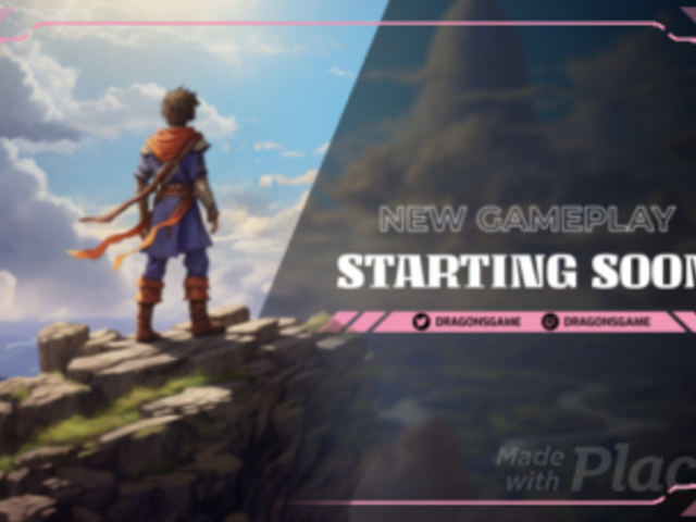Dragon Quest-Inspired Twitch Screen Video Maker Featuring a Starting Soon Text 6536d 7590