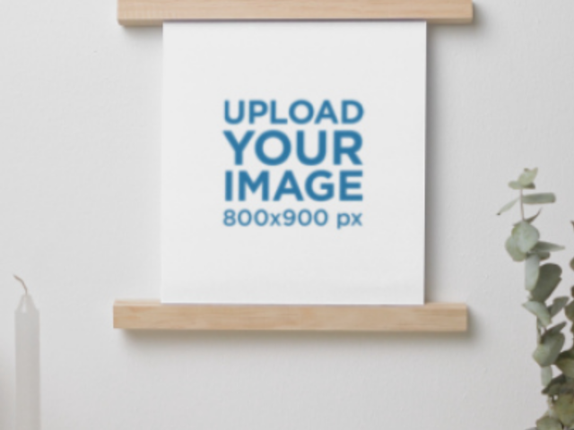 Video of a Matte Vertical Poster Hanging on a White Wall 7531v