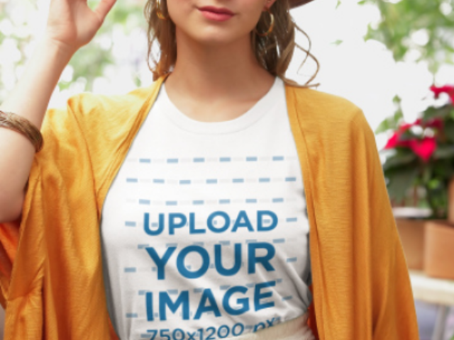 Bella Canvas Tee Video Featuring a Woman in an Outfit Inspired by a Boho Aesthetic 7716v