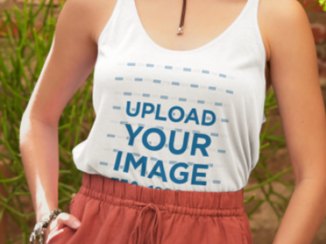 Bella Canvas Tank Top Video of a Woman Wearing a Boho-Aesthetic Look 7721v