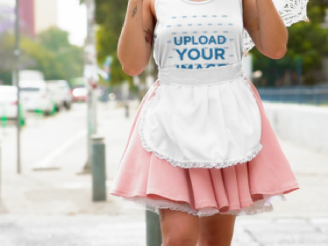 Gildan Tank Top Video Featuring a Woman With a Harajuku-Inspired Style 7659v