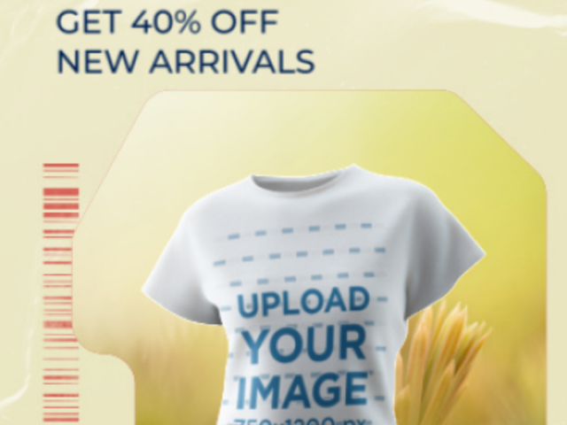 Crewneck T-Shirt Video to Promote a Spring Sale Discount Deal 5405b 7828v