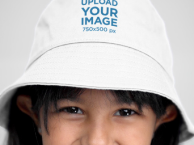 Video of a Happy Girl Wearing a Bucket Hat 7896v