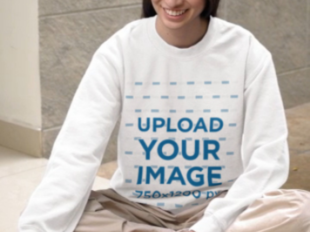 Gildan Sweatshirt Video of a Smiling Woman Petting a Cute Cat 8095v