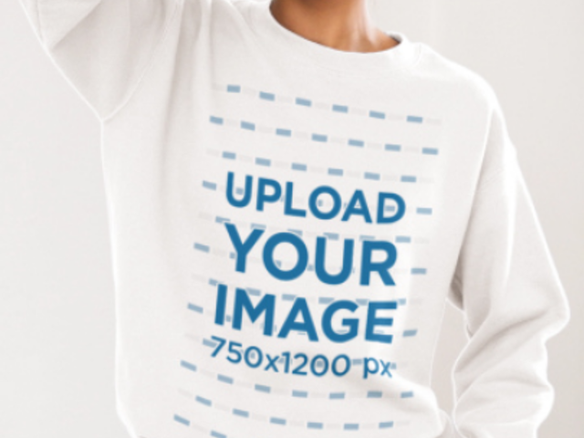 Gildan Sweatshirt Video Featuring a Cropped-Face Woman With a Homemade Feel Look 8174v