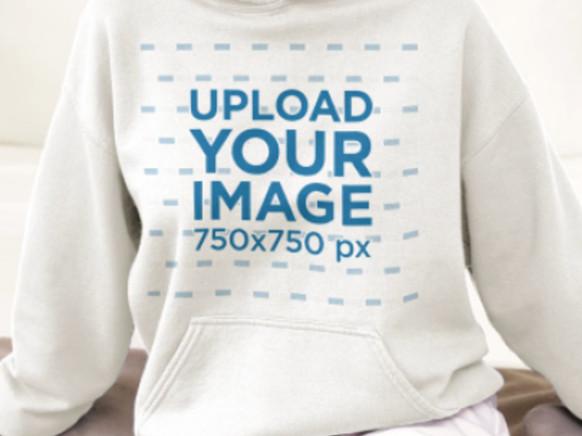 Gildan Pullover Hoodie Video of a Cropped-Face Woman With a Homemade-Feel Style 8182v